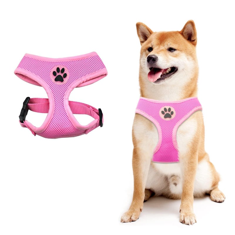 BINGPET No Pull Dog Harness Medium Sized Dog,Breathable Mesh Puppy Cat Harnesses,Adjustable Escape Proof Pet Outdoor Harnesses,Soft & Lightweight Small Dog Harness for Training and Walking,Pink, M - Image 1
